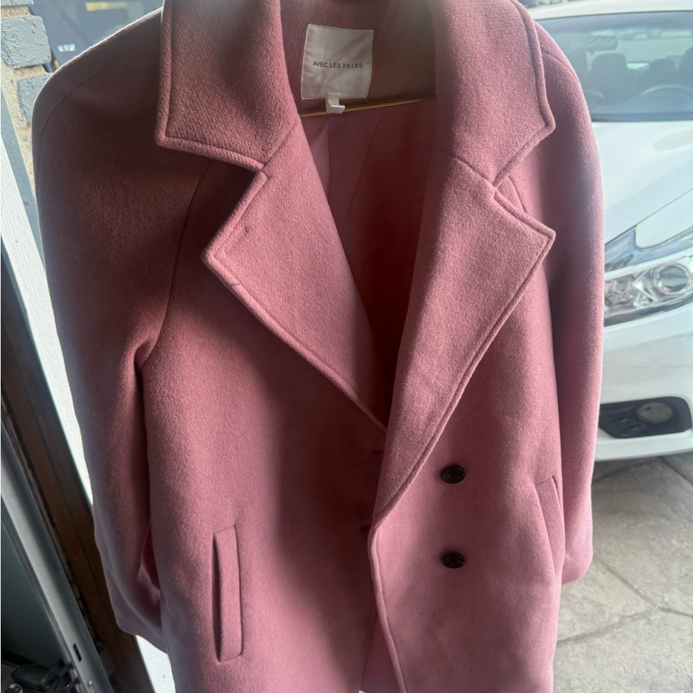 Avec Les Filles Pink Pea Coat - Picture 5 of 6